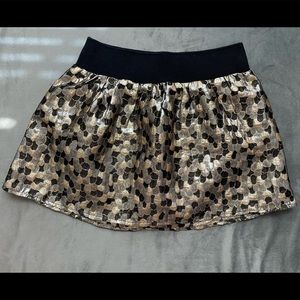 Gold and black metallic pattern mini shirt